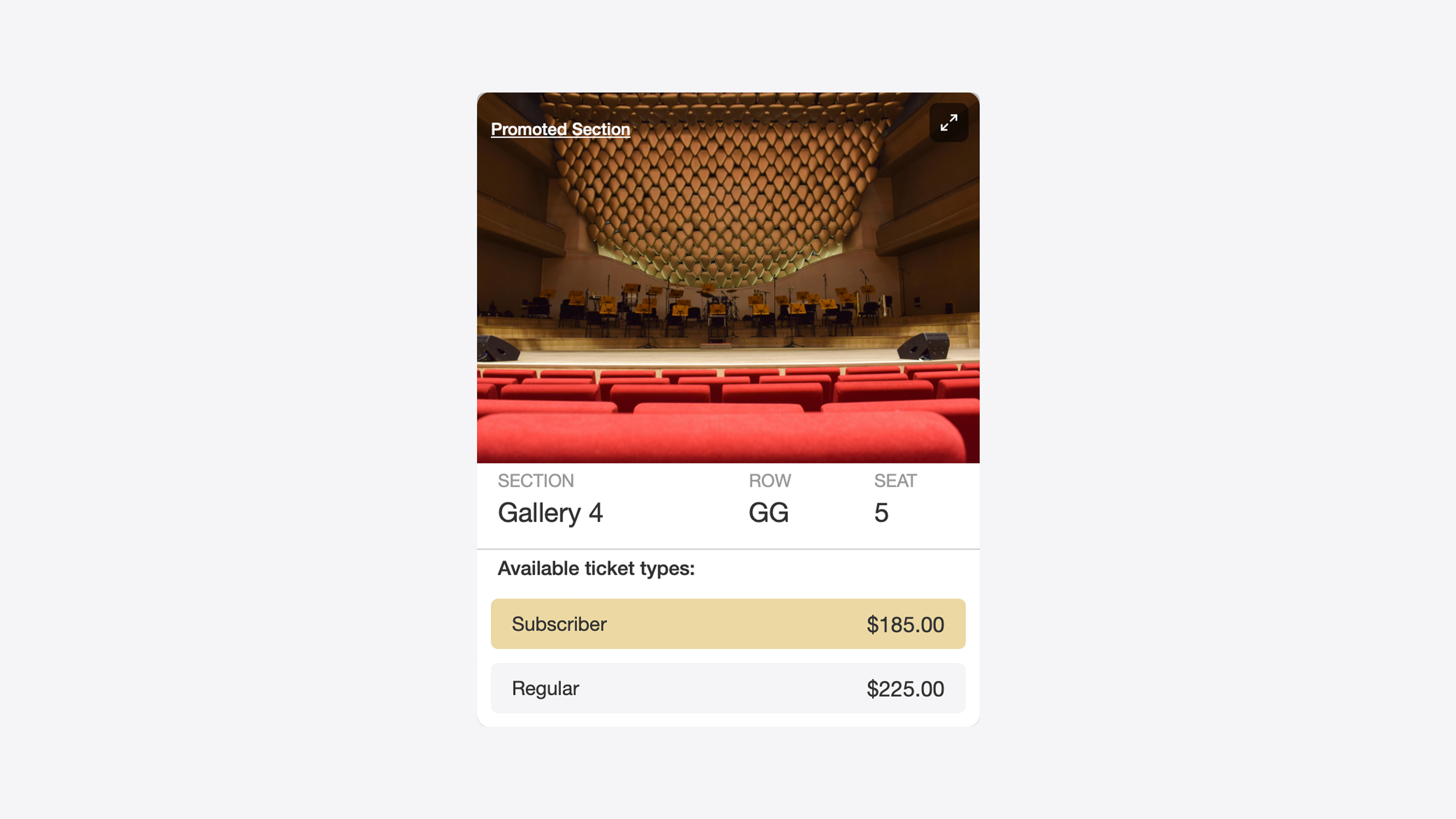 Interactive seat view in the buying journey