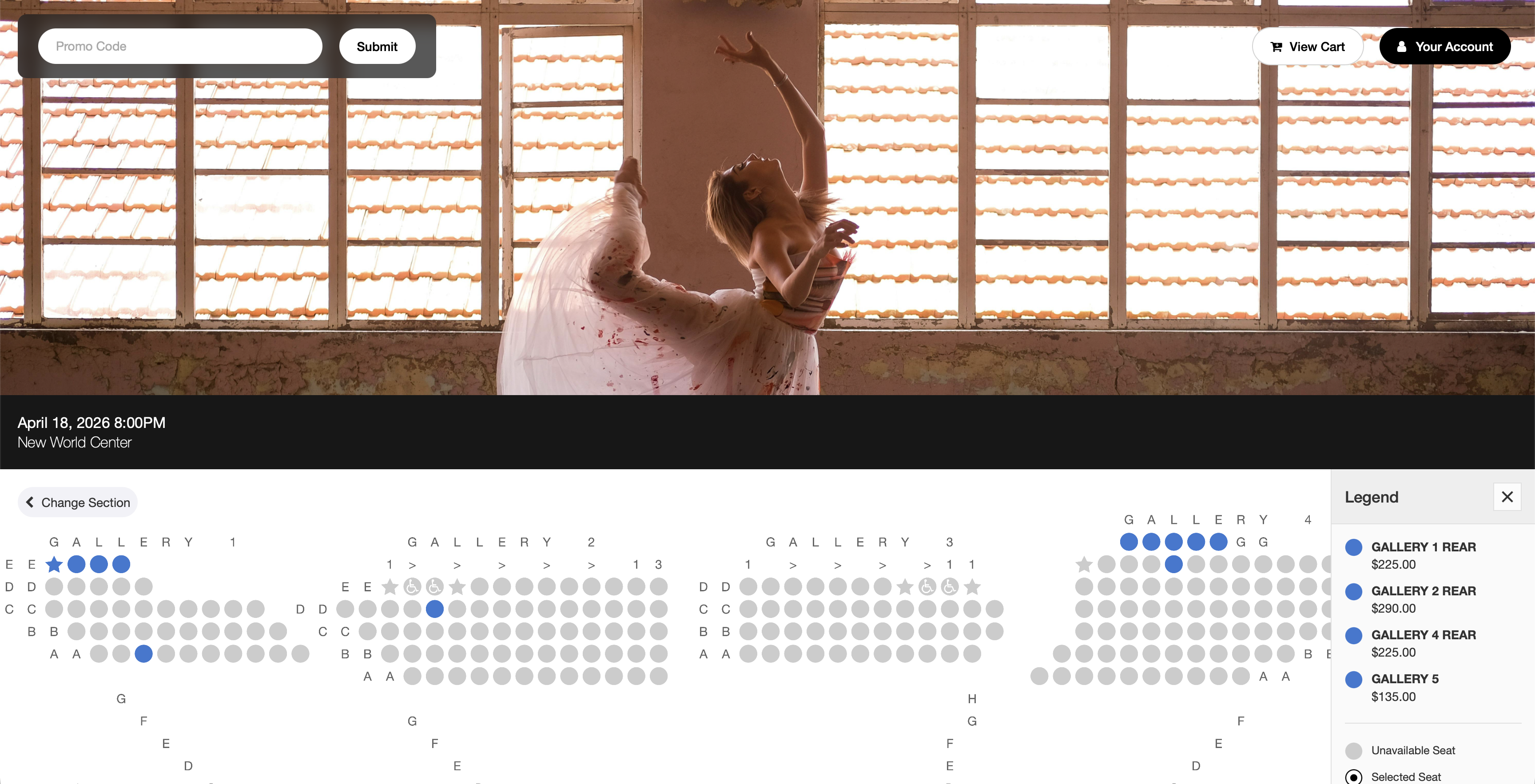 Branded venue page