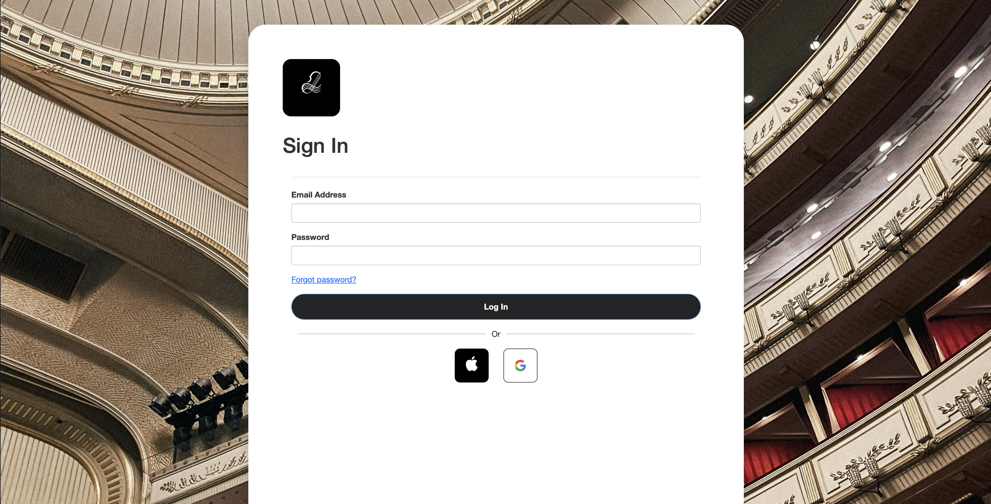 Custom sign-in page built with CAVBuilder